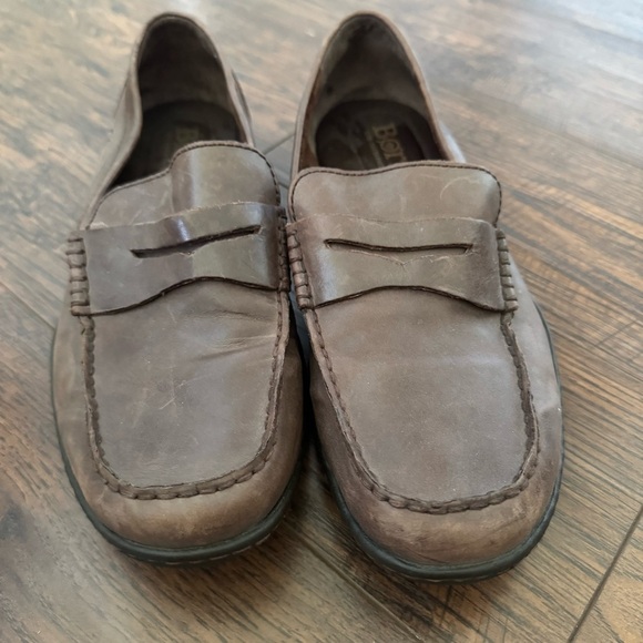 Born Simon Penny Distressed Leather Brown Slip On Comfort Loafers Mens Size 10 - Picture 4 of 10